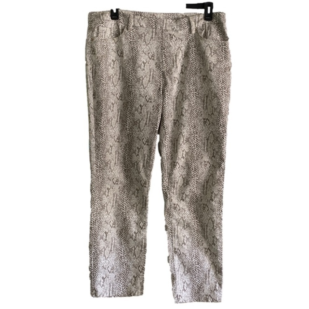 TRIBAL Pants Pull On Pockets Straight Leg Stretch Snakeskin Print Women’s 16